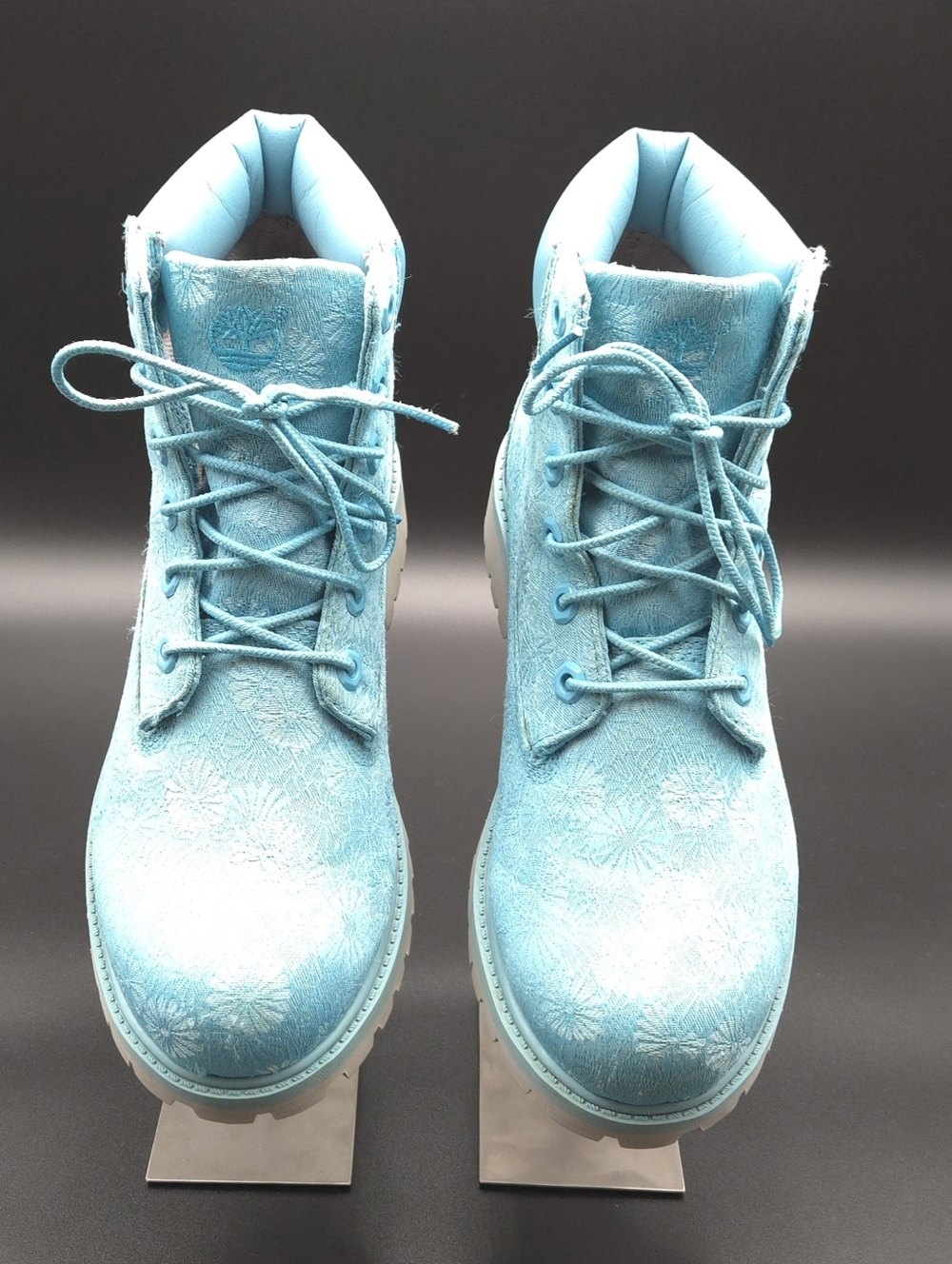 Timberland 6" Waterproof Boots Maui Blue Floral Brocade Big Kids 6‎ Women 7.5